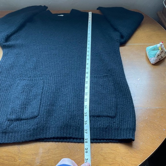 Wool Sweater M Express Tricot Vintage Black Lambswool Angora Soft Warm - Picture 6 of 12